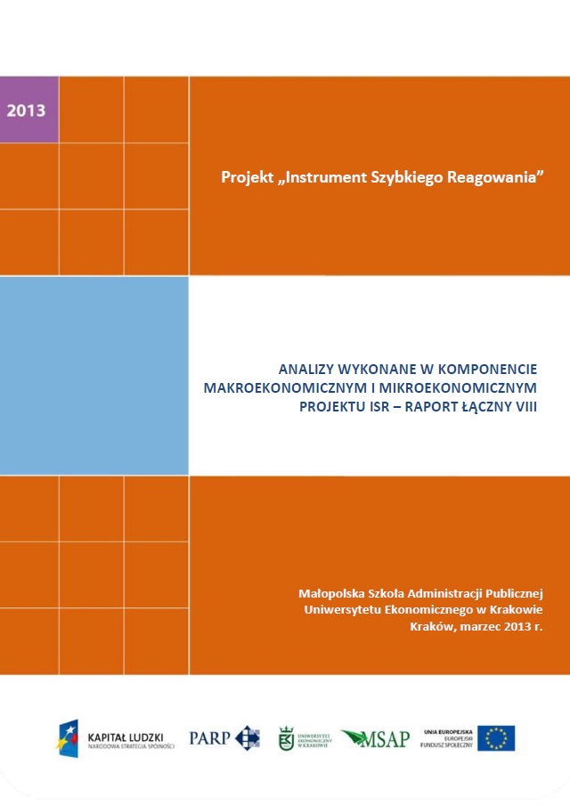 Analizy wykonane w komponentach mikroekonomicznym  i makroekonomicznym projektu ISR – VIII raport łączny
