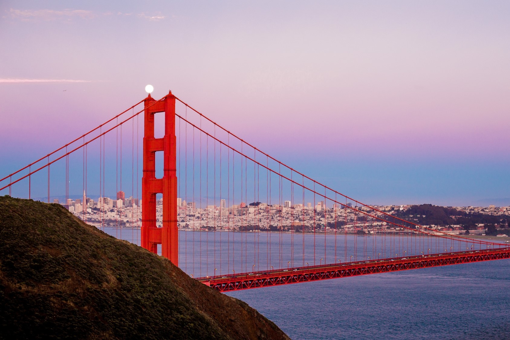 Widok na most Golden Gate w San Francisco 