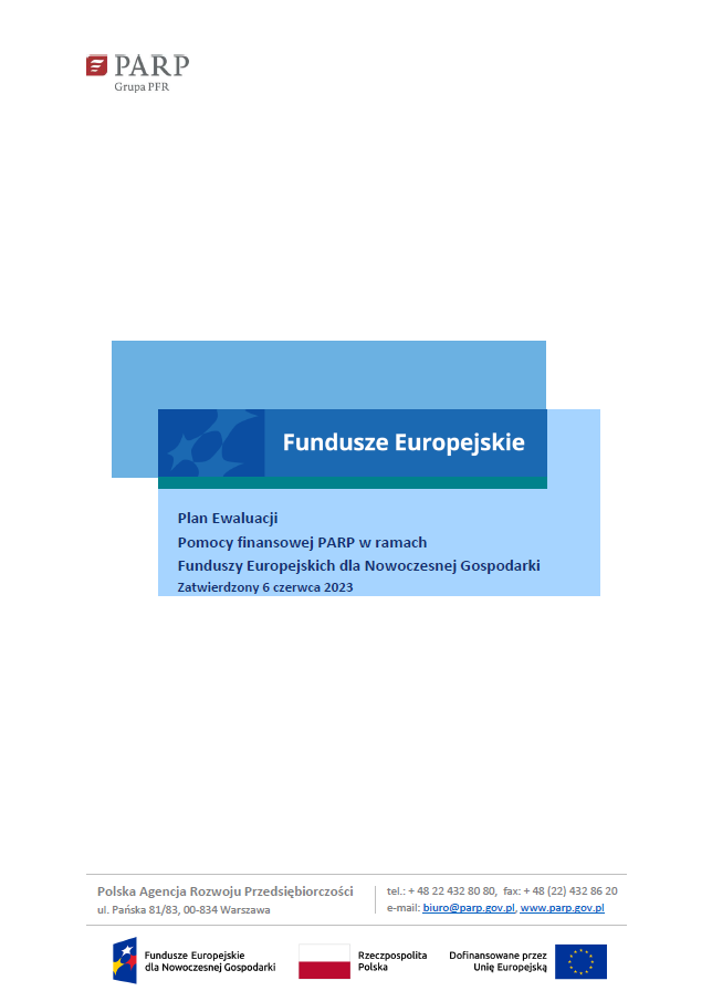 Plan ewaluacji programu pomocy finansowej PARP w ramach Eunduszy Europejskich dla Nowoczesnej Gospodarki 2021-2027
